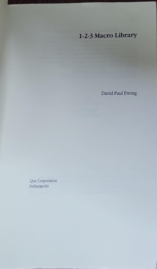 1•2•3 Macro Library