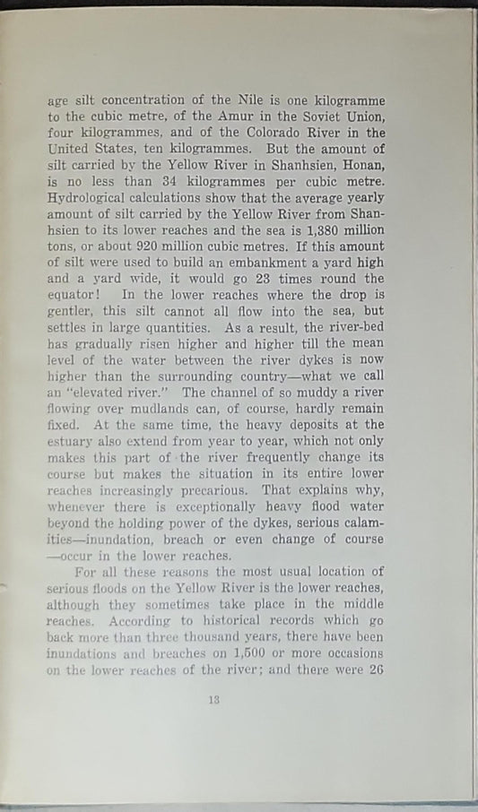 Report on the Multiple-Purpose Plan for Permanently Controlling the Yellow River and Exploiting Its Water Resources