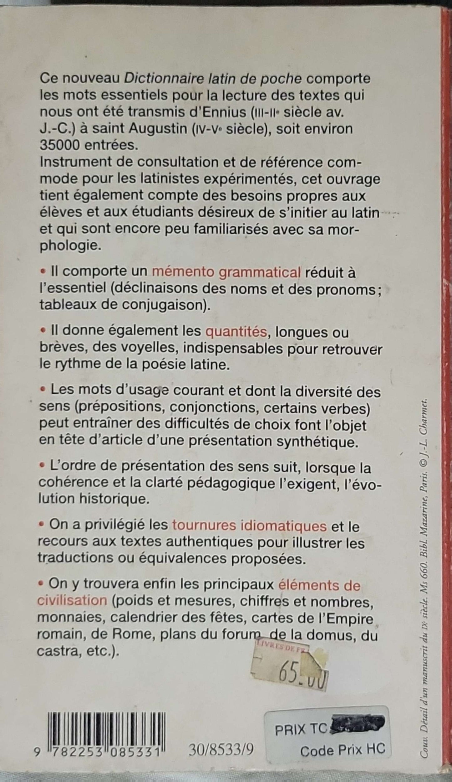 Dictionnaire latin de poche (2000): latin‑français — Le Livre de Poche, n°8533 (édition 2000) By Bernard Auzanneau and Yves Avril