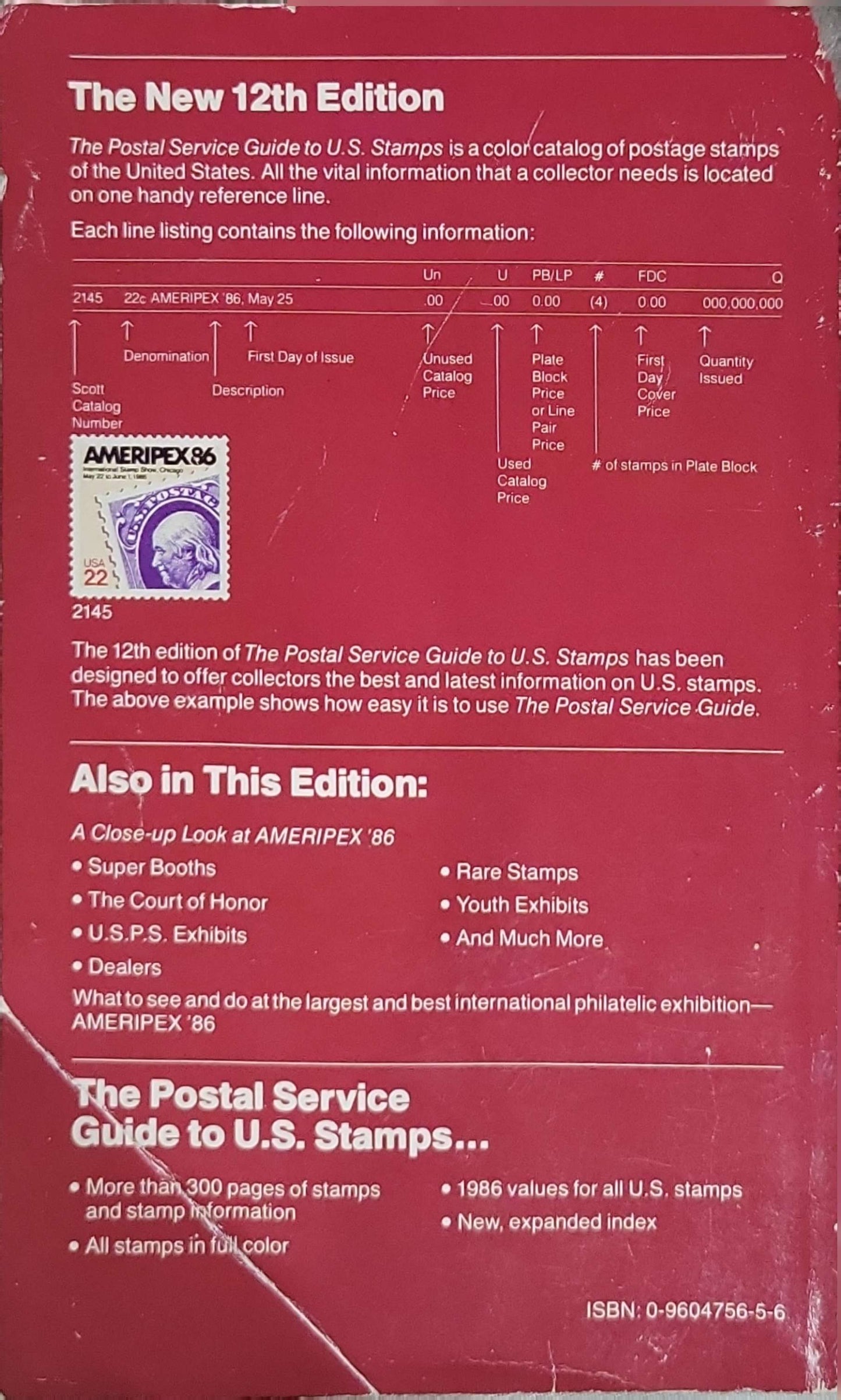 The Postal Service Guide to U.S. Stamps (1986): A Close-up Look at AMERIPEX '86 — 12th Edition