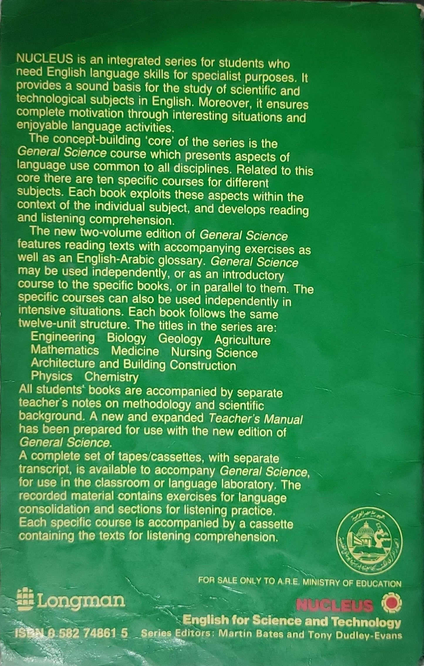 General Science (1982): New edition with Reading Texts and Arabic Glossary By Martin Bates and Tony Dudley-Evans