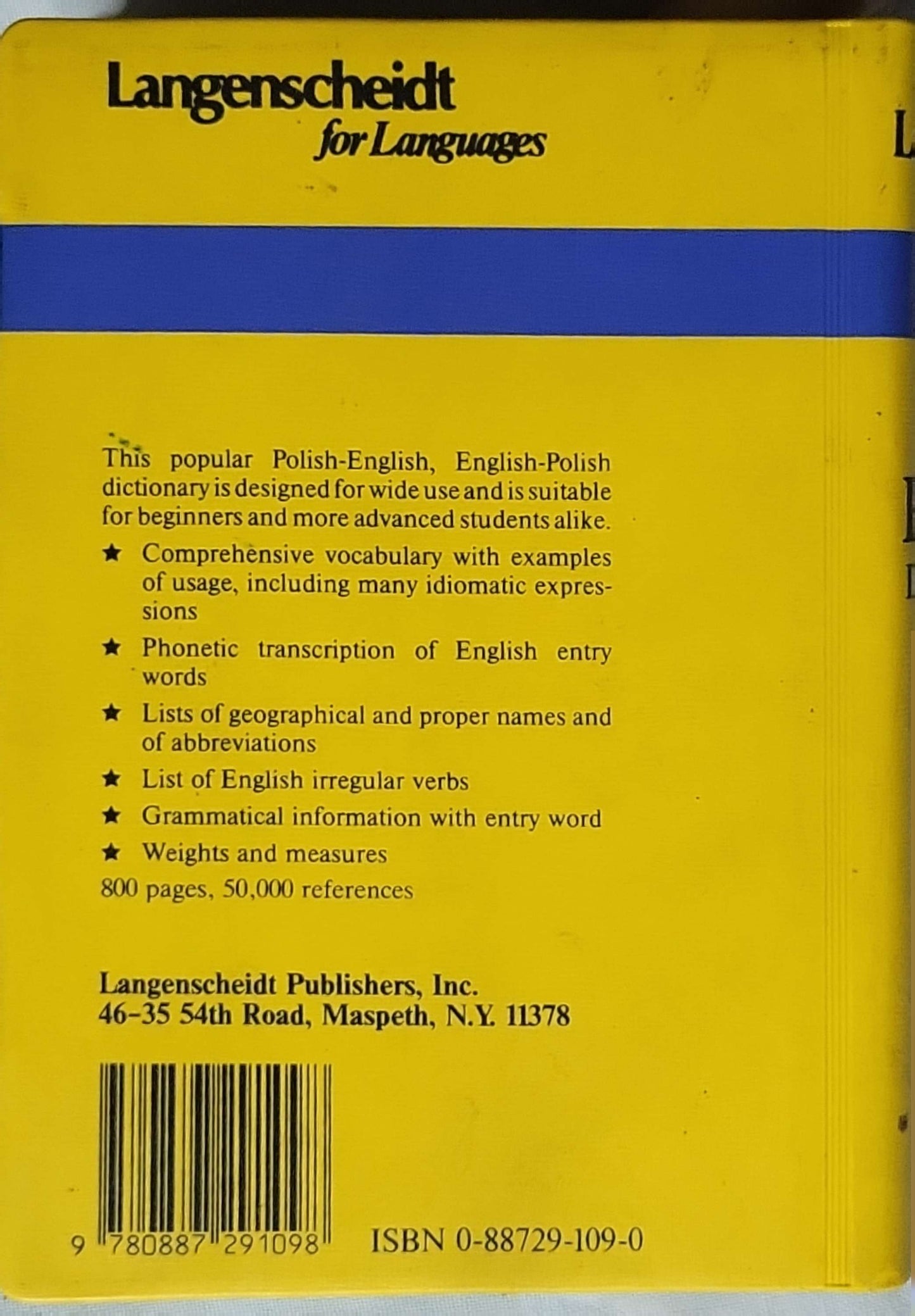 Langenscheidt's Pocket Polish Dictionary (1985): English–Polish, Polish–English By Tadeusz Grzebieniowski