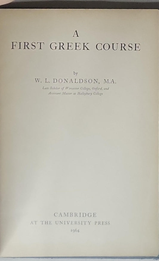 A First Greek Course