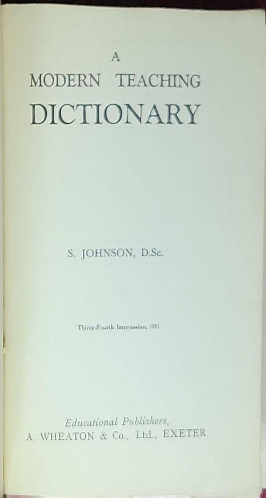 A Modern Teaching Dictionary