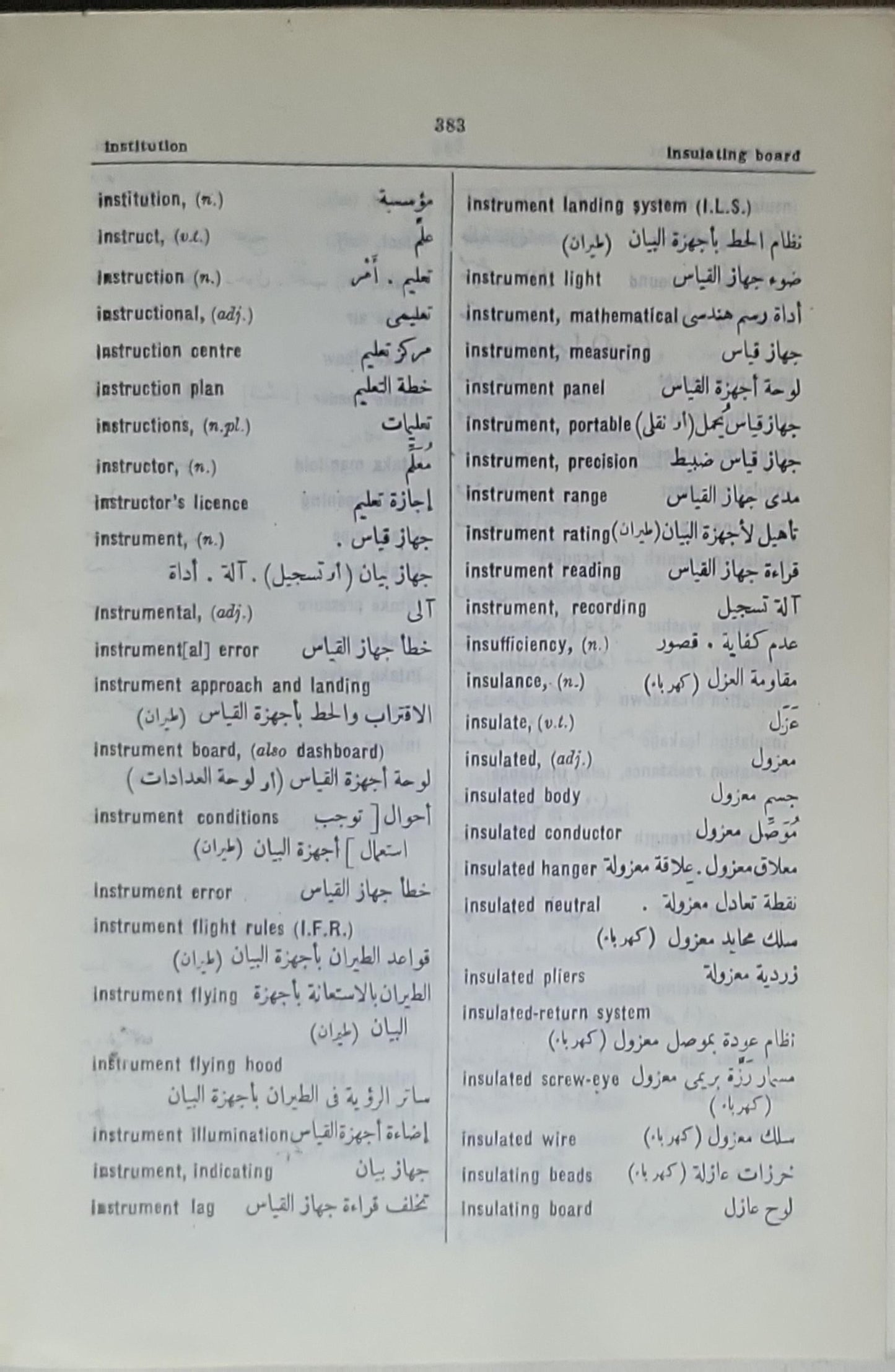 A New Dictionary of Scientific and Technical Terms English-Arabic
