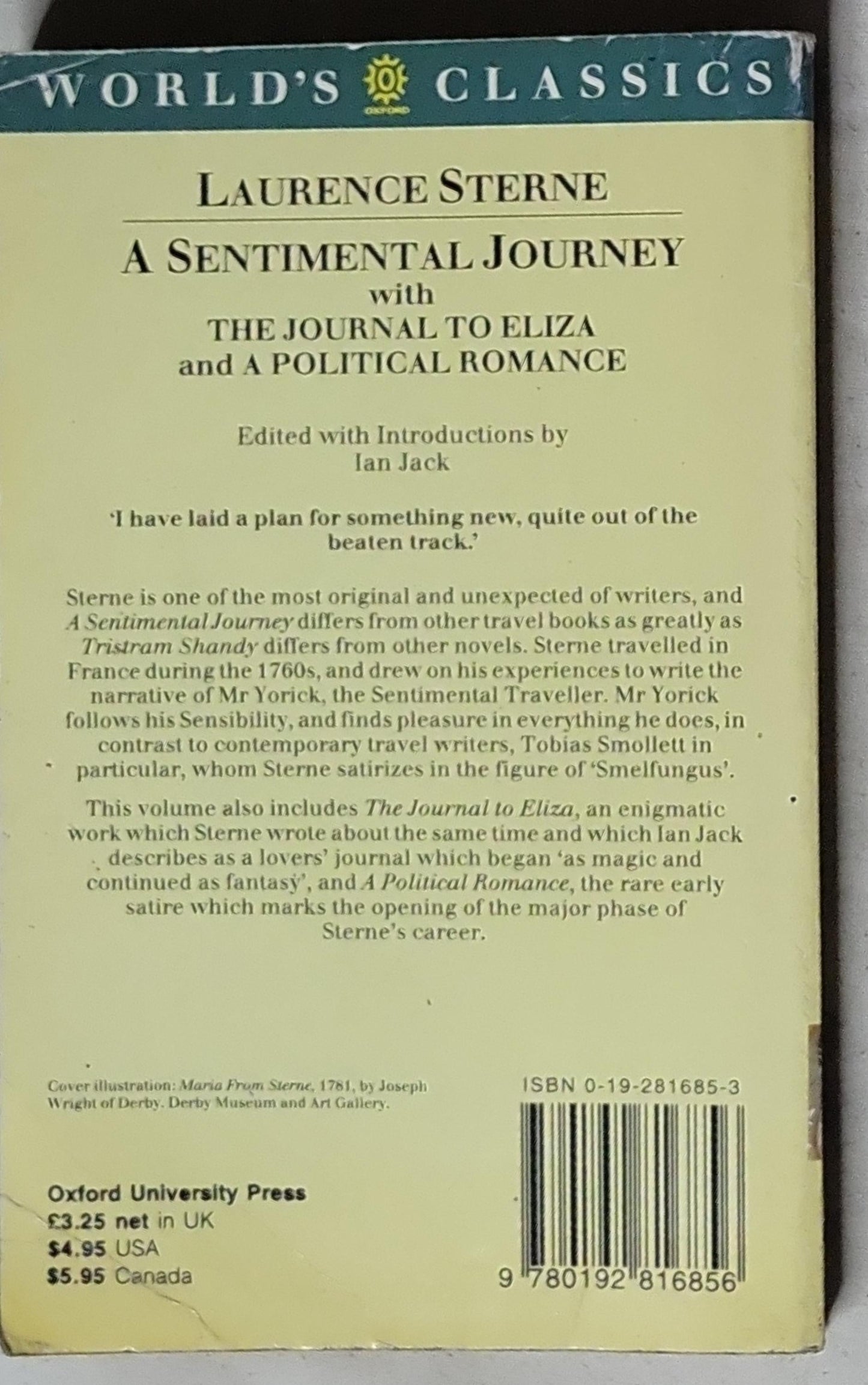 A Sentimental Journey with The Journal to Eliza and A Political Romance