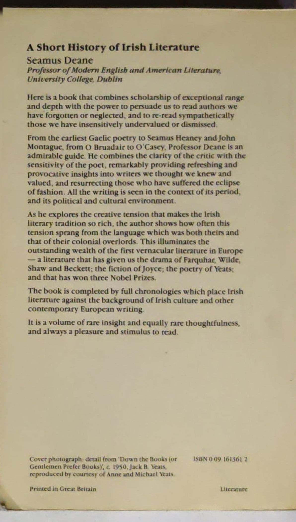A Short History of Irish Literature