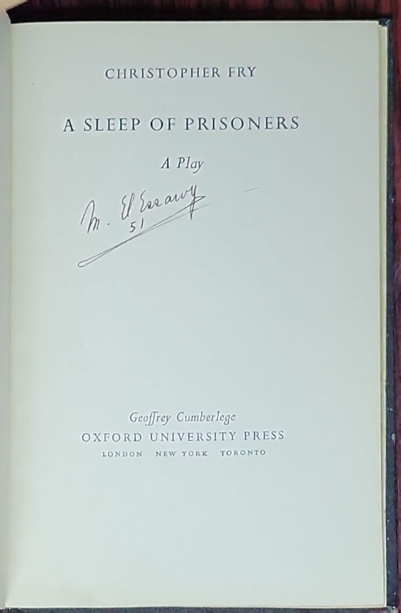 A Sleep of Prisoners: A Play