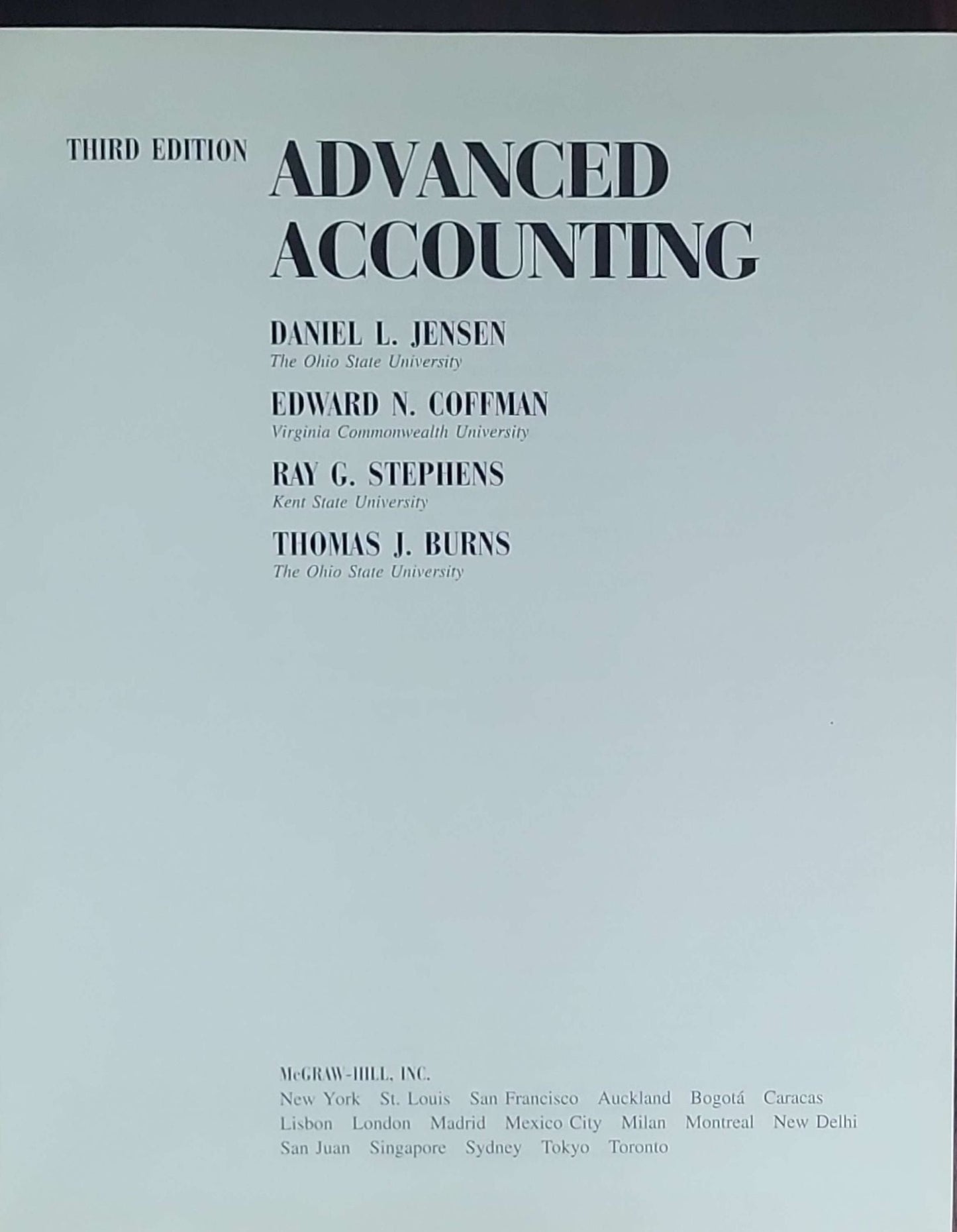 Advanced Accounting: Third Edition