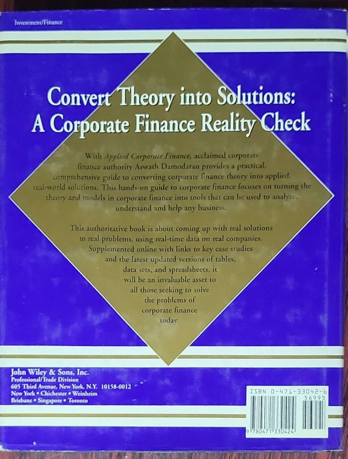Applied Corporate Finance: A User's Manual: (1st edition)