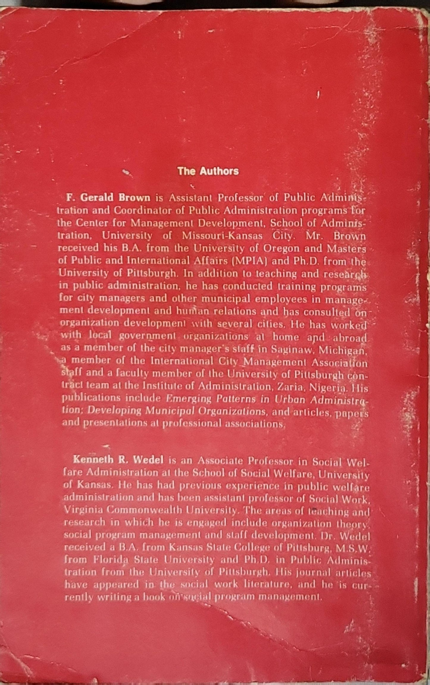 Assessing Training Needs: (1974) By F. Gerald Brown and Kenneth R. Wedel