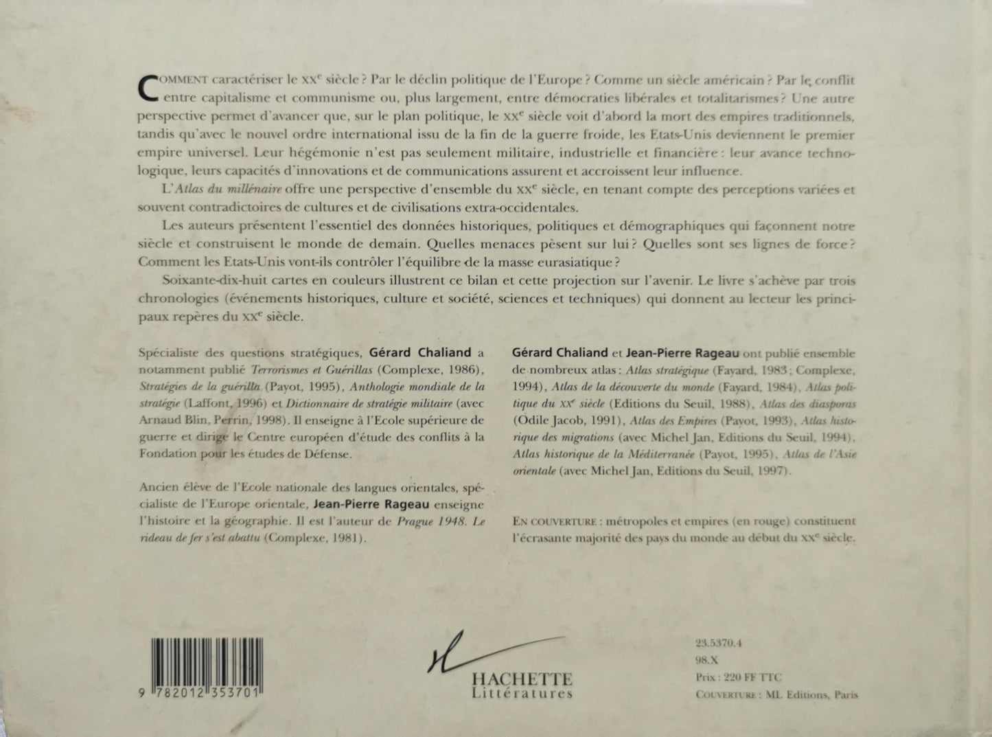 Atlas du millénaire: la mort des empires 1900-2015 By Gérard Chaliand and Jean-Pierre Rageau