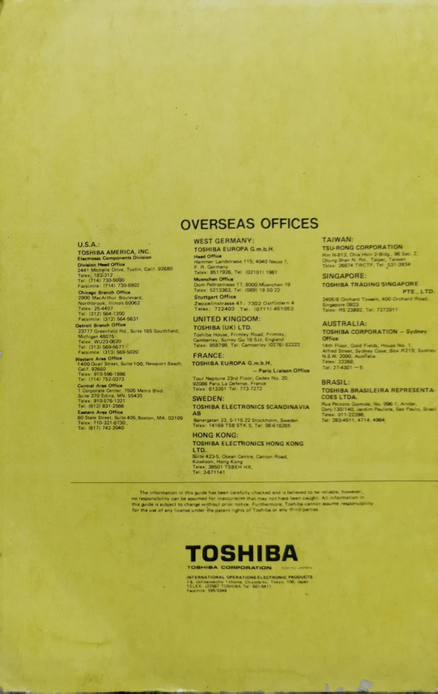 Audio Linear IC's Data Book By Toshiba