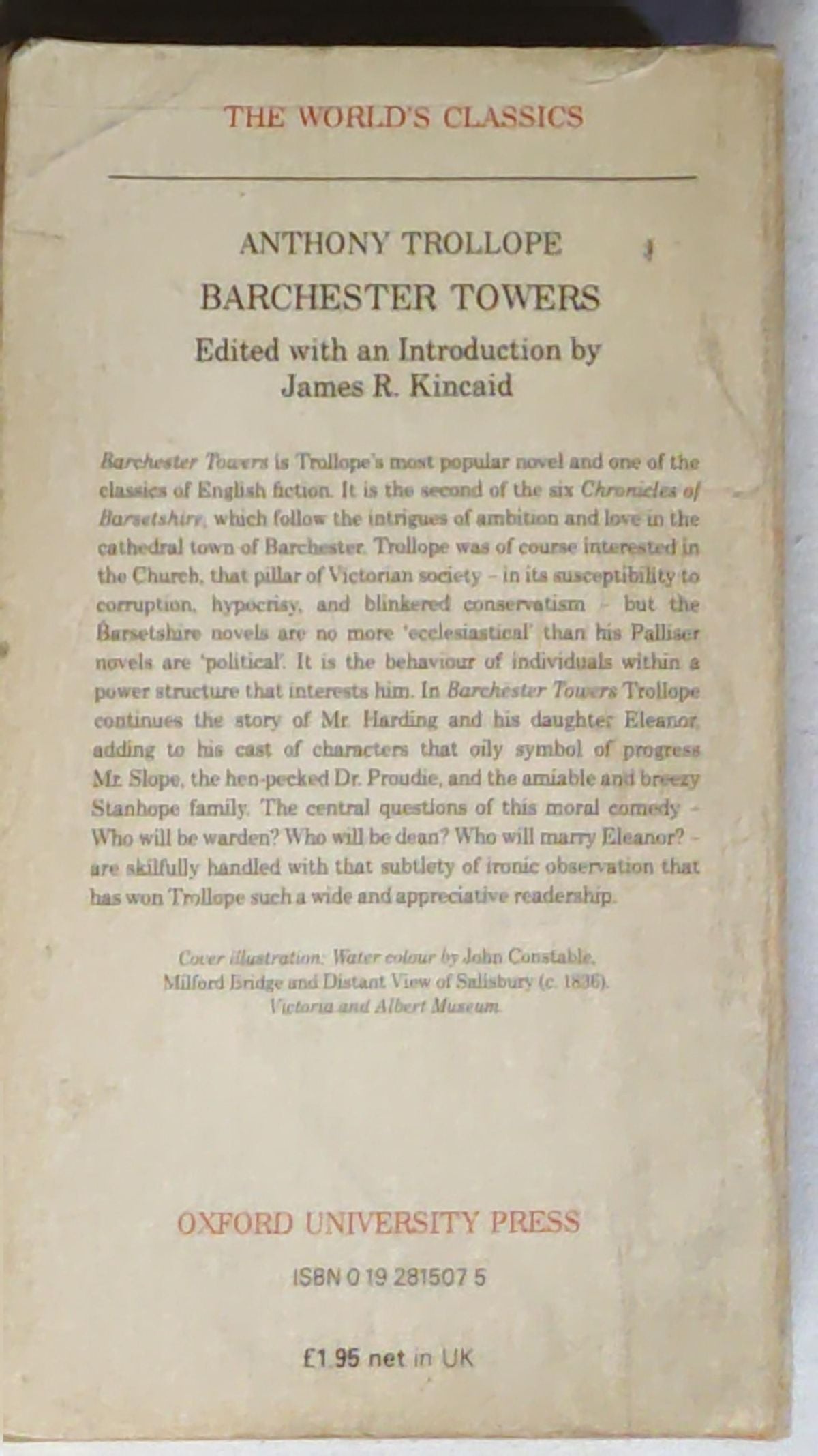 Barchester Towers: Edited with an Introduction by James R. Kincaid