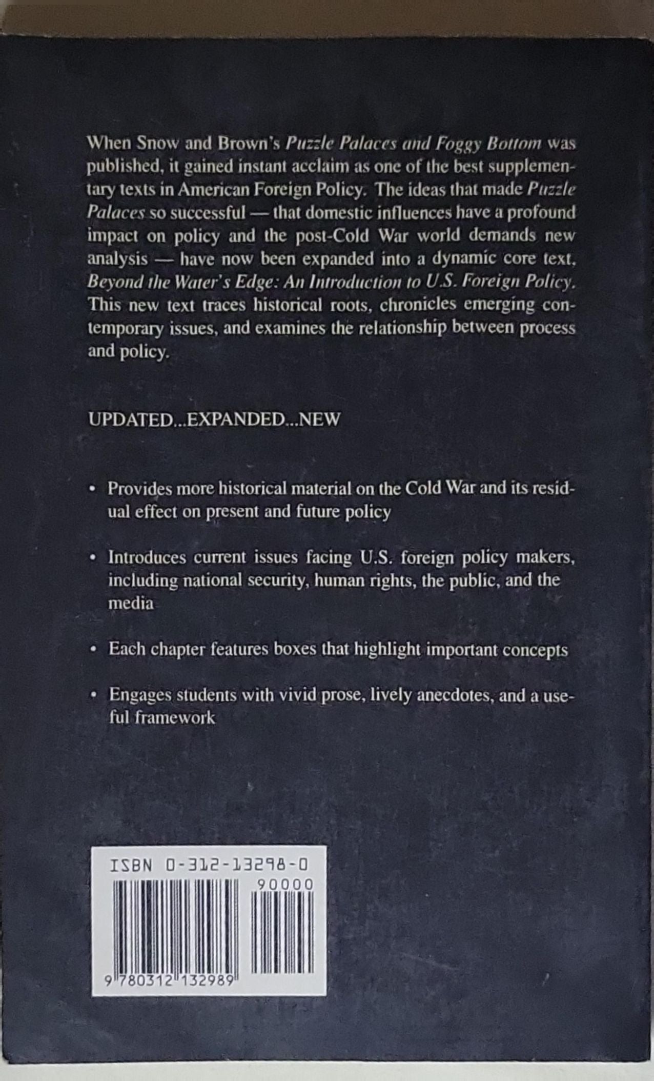 Beyond the Water's Edge: An Introduction to U.S. Foreign Policy