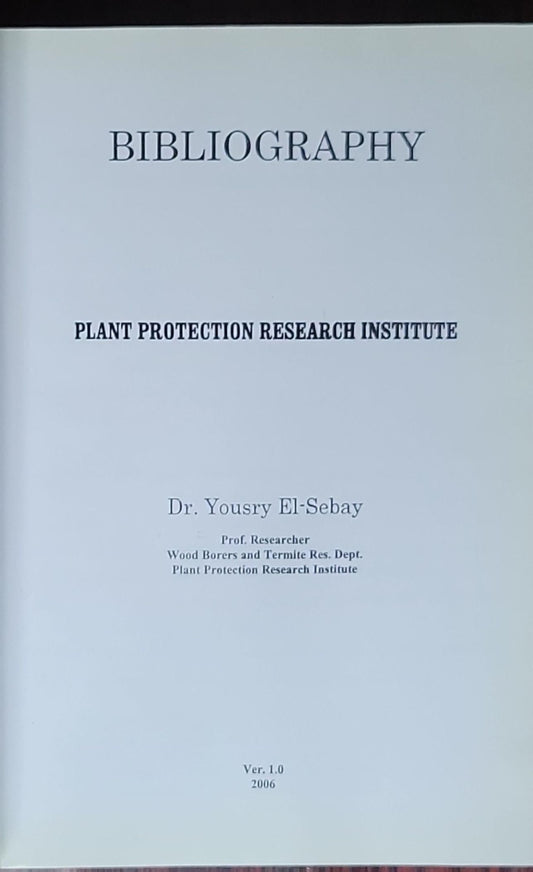 Bibliography: Plant Protection Research Institute