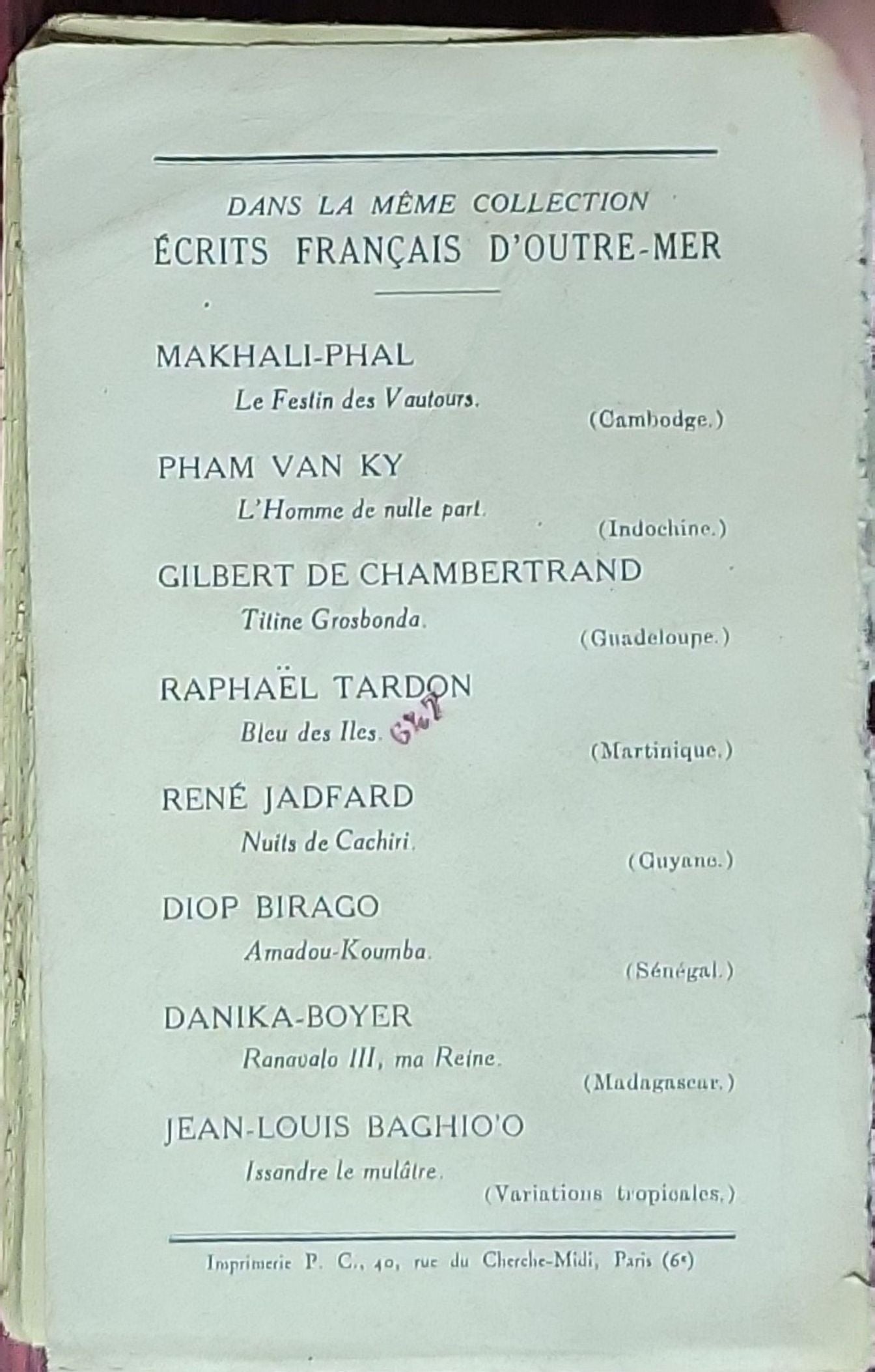 Bleu des Îles: Récits Martiniquais