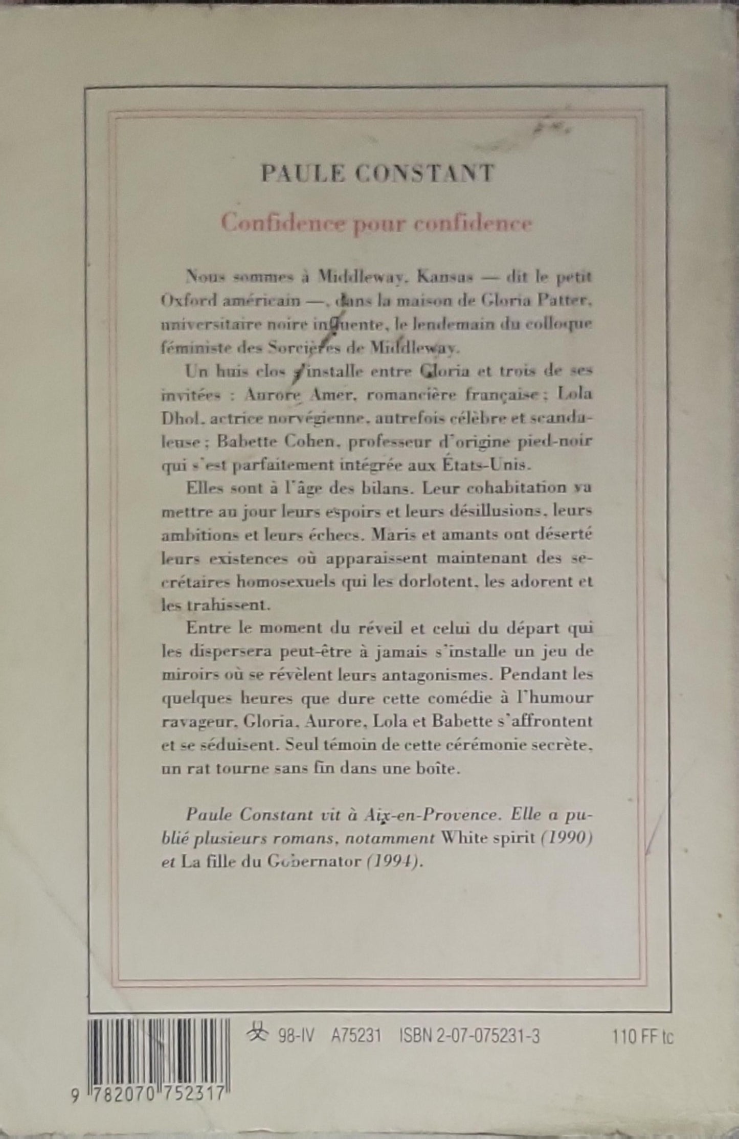 Confidence pour confidence