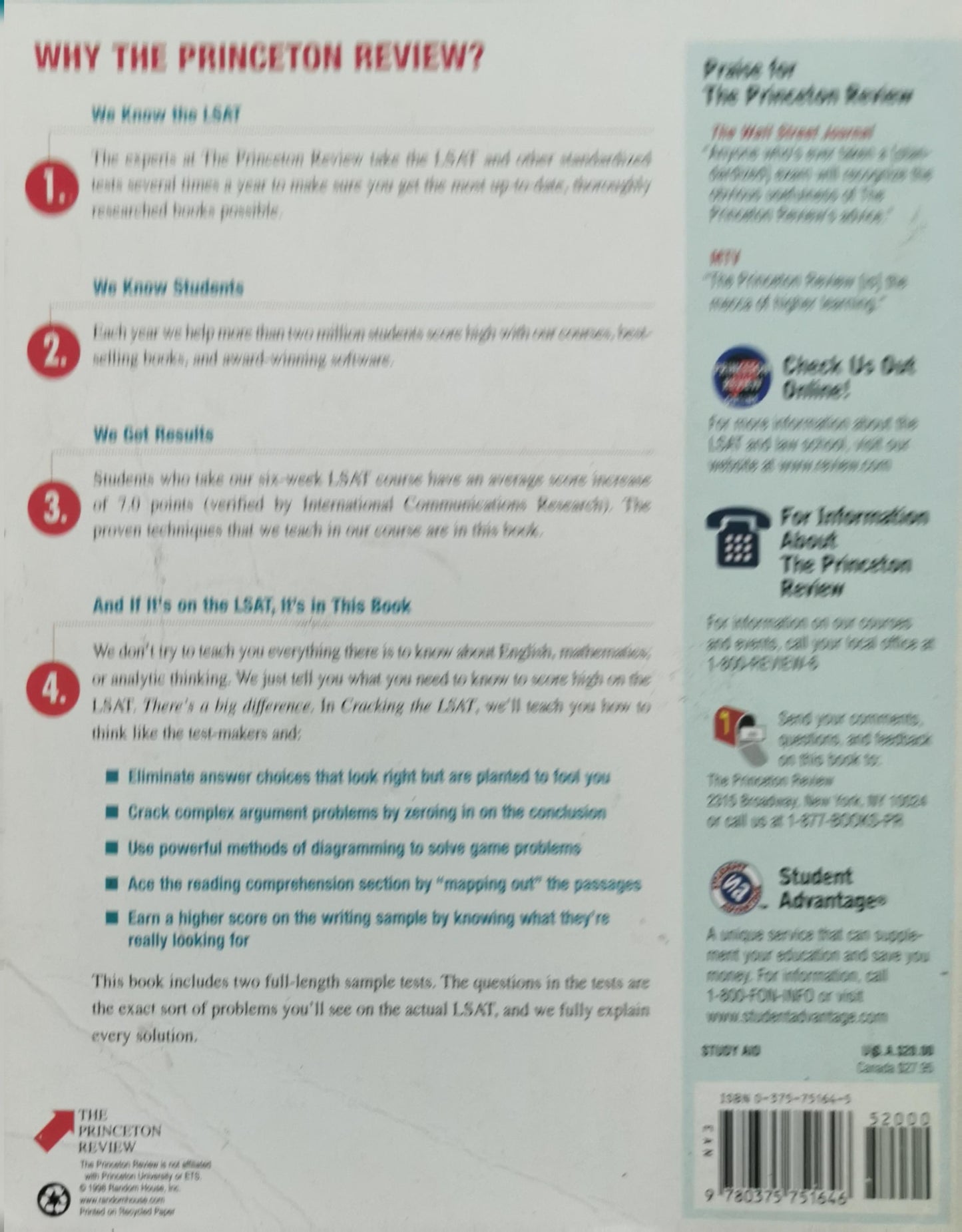 Cracking the LSAT: Proven techniques for scoring high from the world's #1 test-prep company By Adam Robinson and Rob Tallia