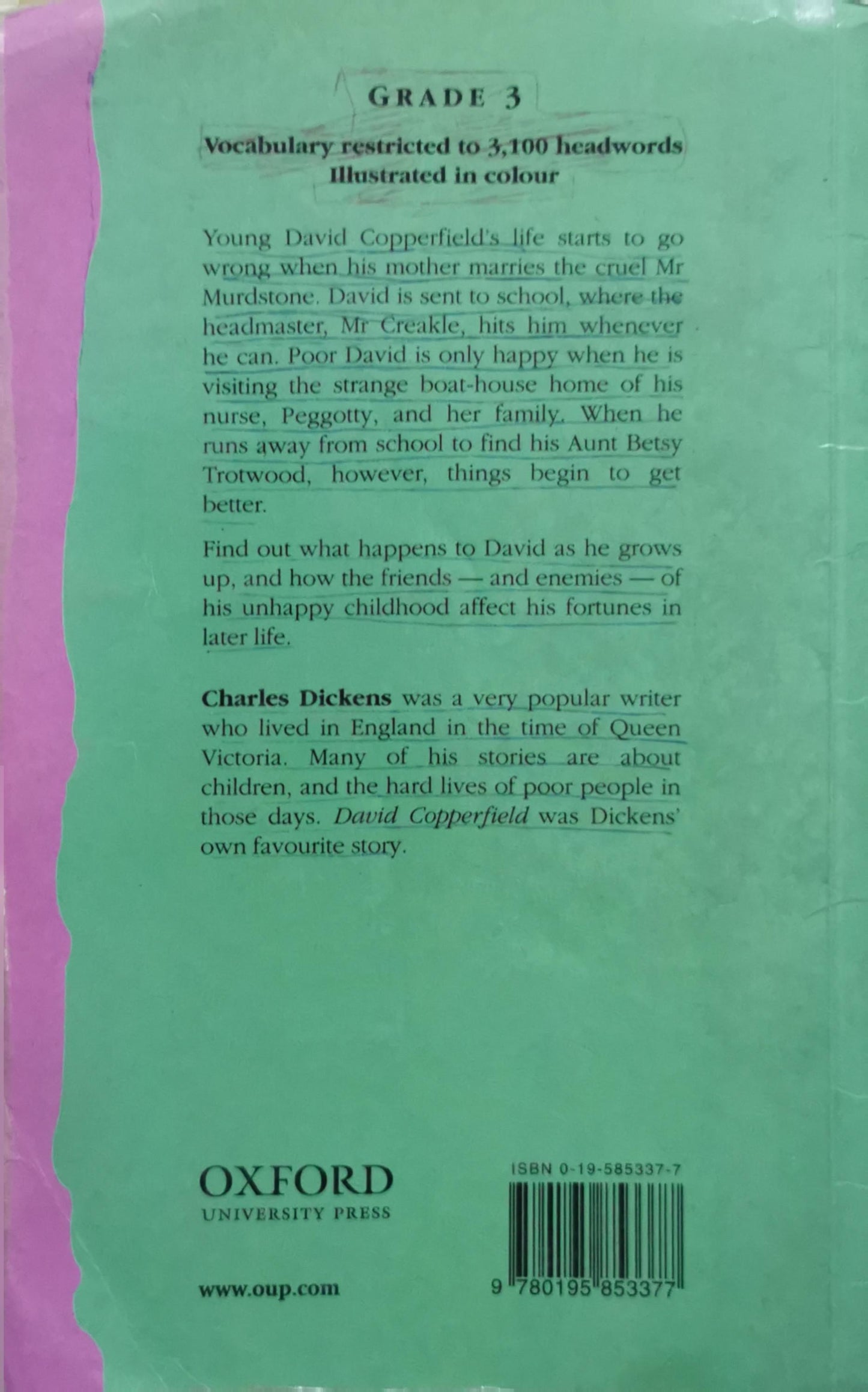 David Copperfield: Grade 3, Oxford Progressive English Readers By Charles Dickens