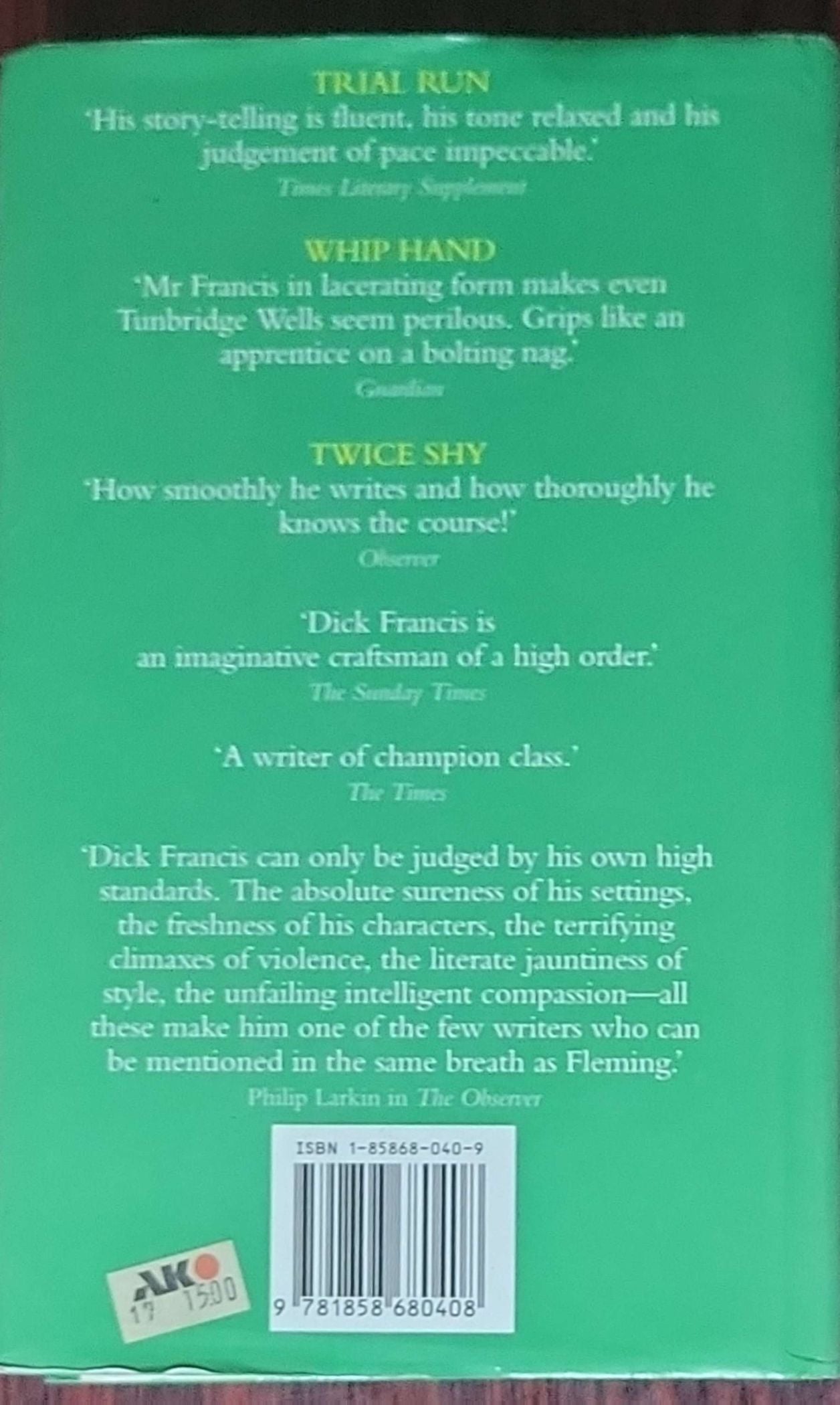 Dick Francis Omnibus: Trial Run / Whip Hand / Twice Shy: Three Bestselling Novels - Complete and Unabridged (Hardcover)