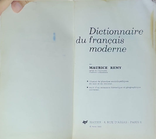 Dictionnaire du français moderne: par Maurice Remy