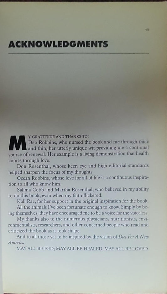 Diet for a New America: How Your Food Choices Affect Your Health, Happiness, and the Future of Life on Earth