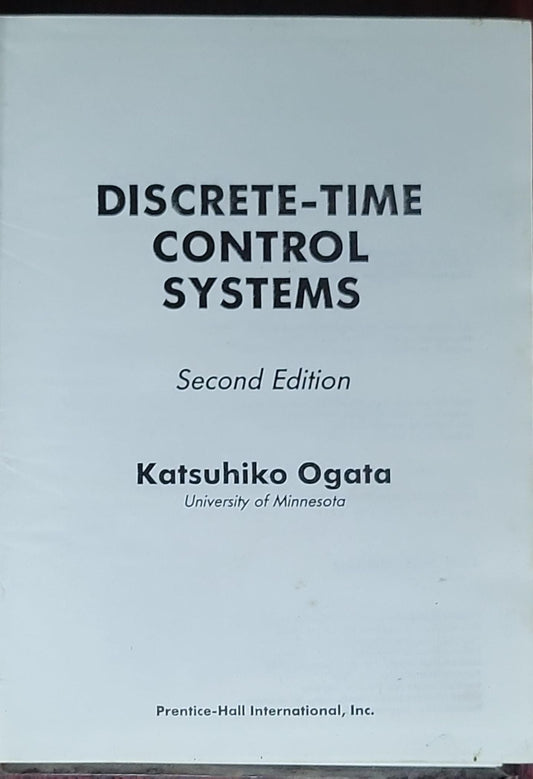 Discrete-Time Control Systems: Second Edition