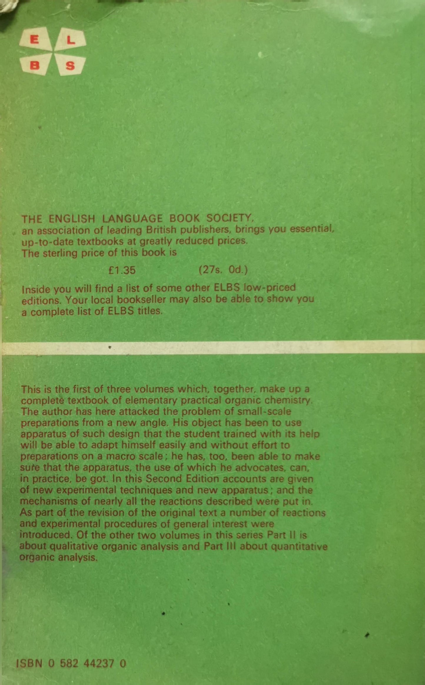 Elementary Practical Organic Chemistry: Part 1 By Arthur I Vogel