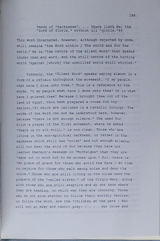 Emerson and Eliot at the still point of the turning world