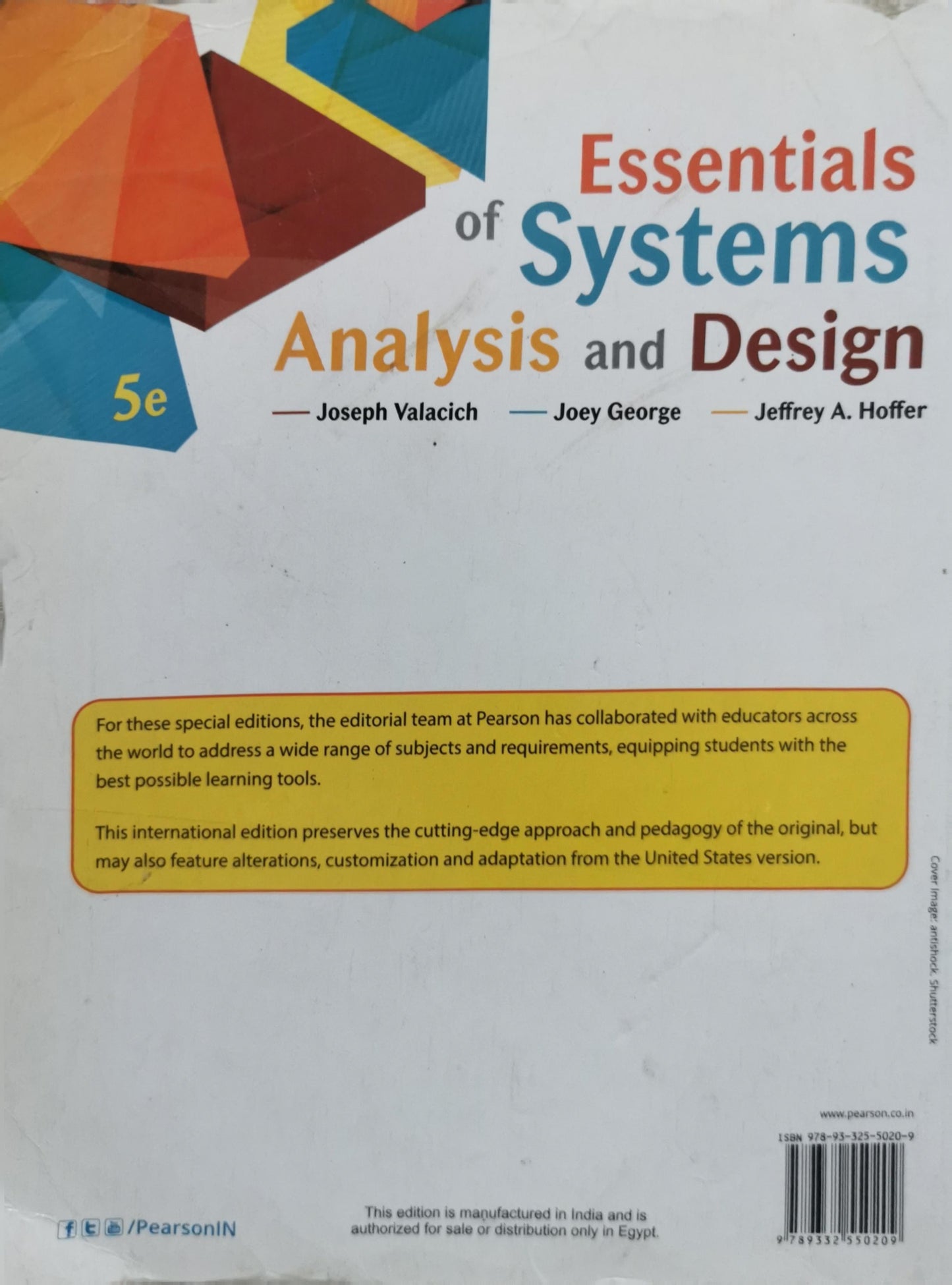 Essentials of Systems Analysis and Design By Joseph Valacich and Joey George and Jeffrey A. Hoffer