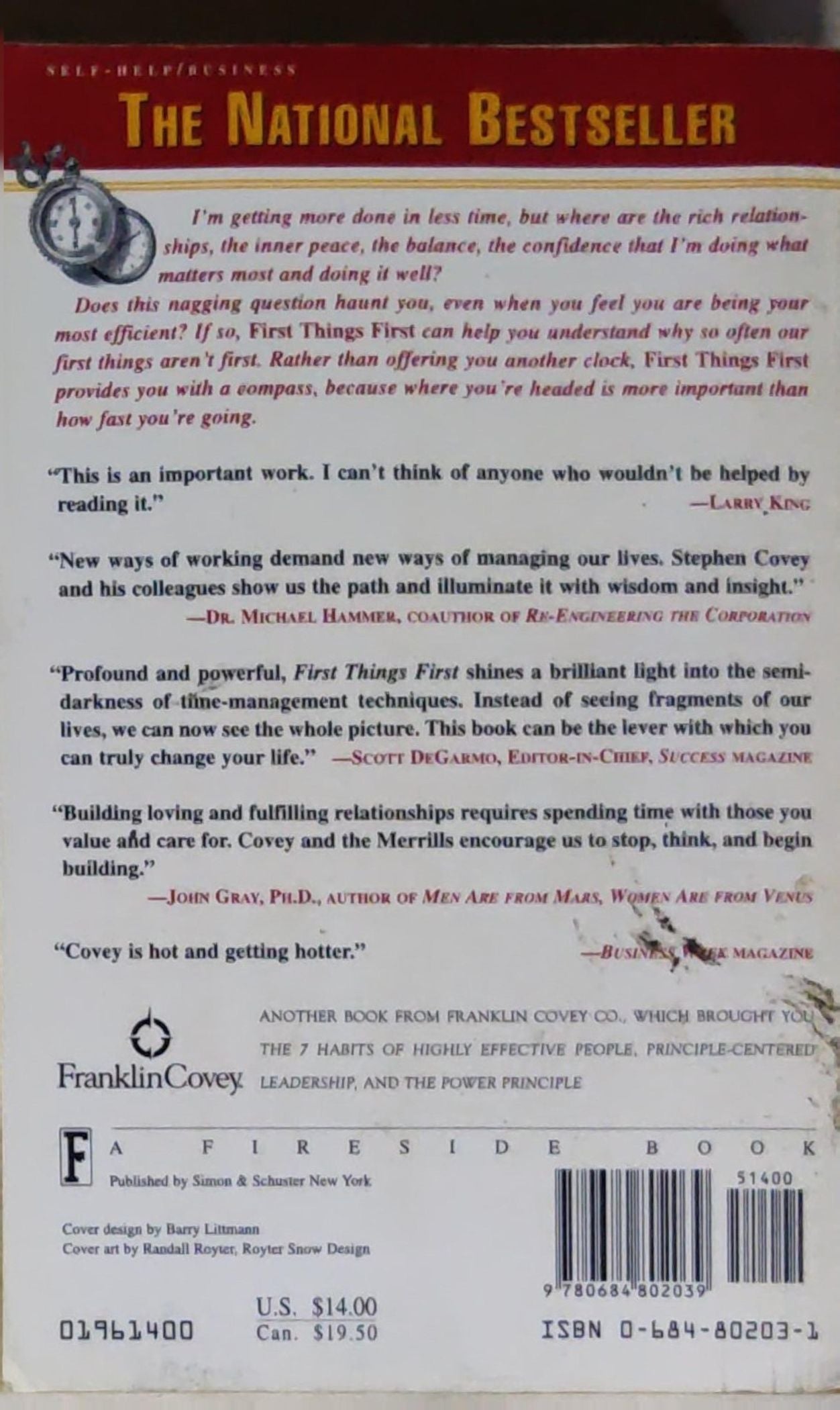 First Things First: To Live, to Love, to Learn, to Leave a Legacy