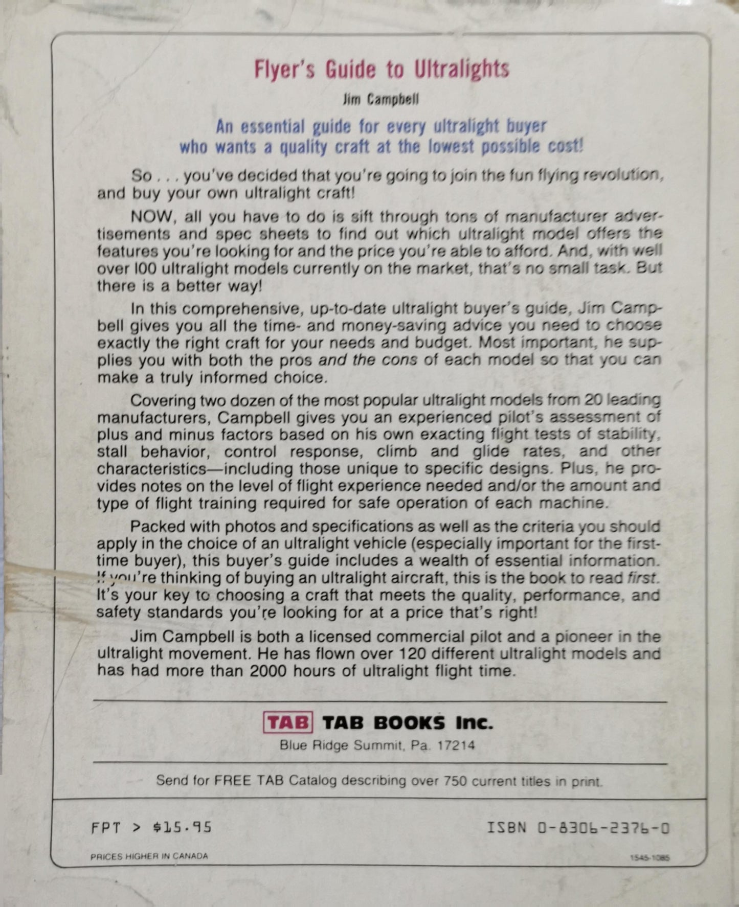 Flyer's Guide to Ultralights By Jim Campbell