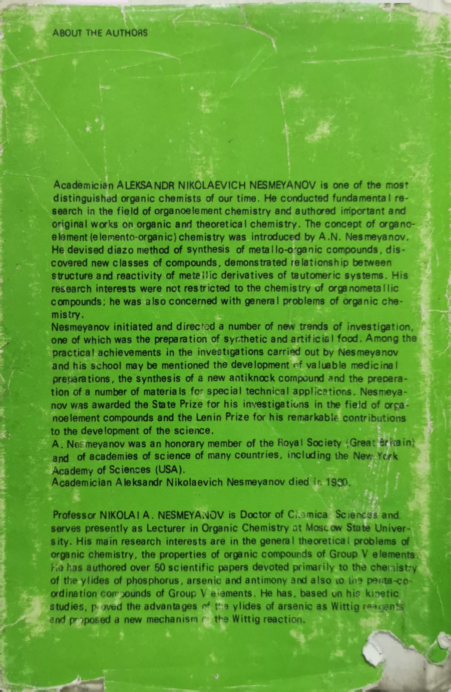 Fundamentals of Organic Chemistry By A. N. Nesmeyanov and N. A. Nesmeyanov