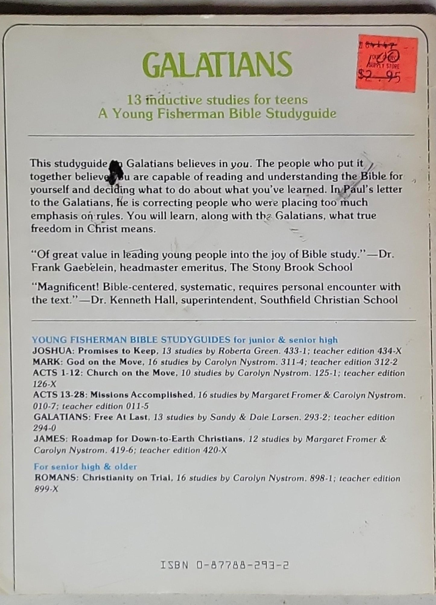Galatians: Free At Last: 13 inductive studies for teens; A Young Fisherman Bible Studyguide