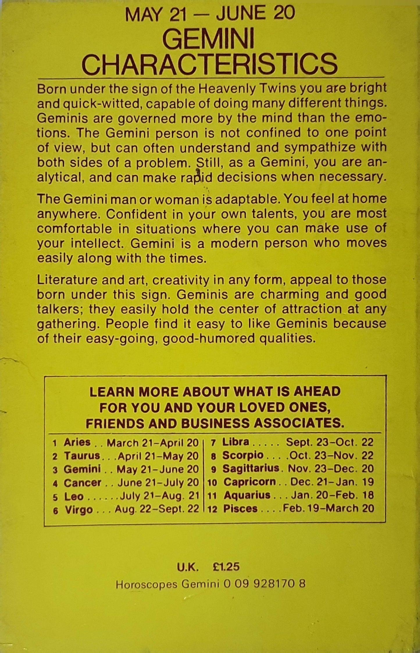 Gemini: 1983 Super Horoscope By Unknown