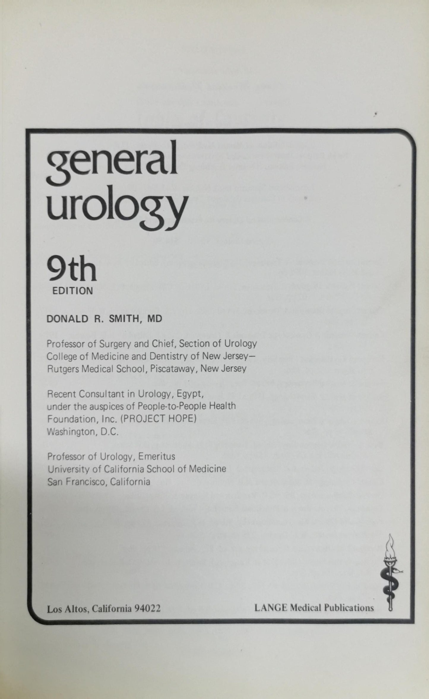 General Urology By Donald R. Smith, MD