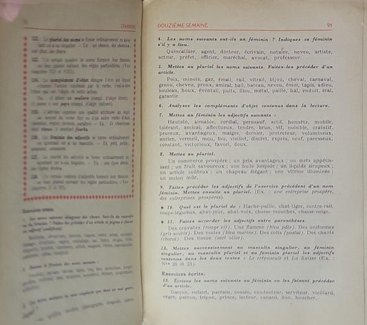 GRAMMAIRE: Cours moyen, Classes de 7e et 8e