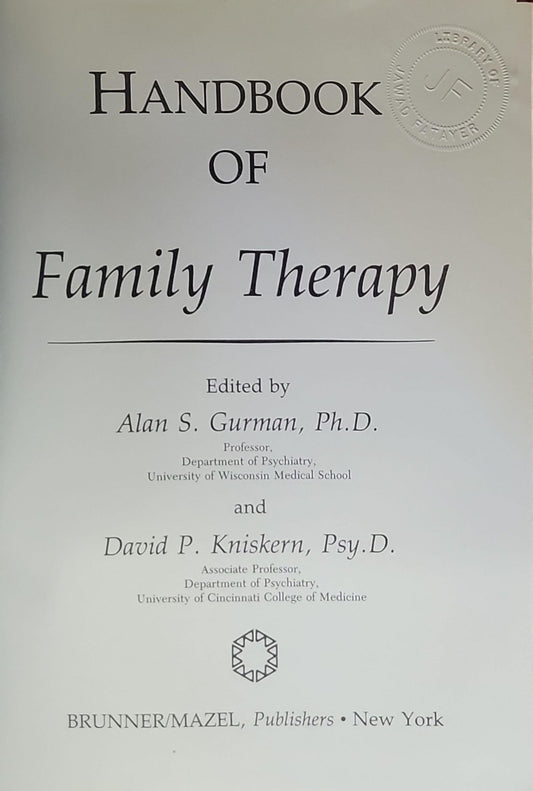 Handbook of Family Therapy