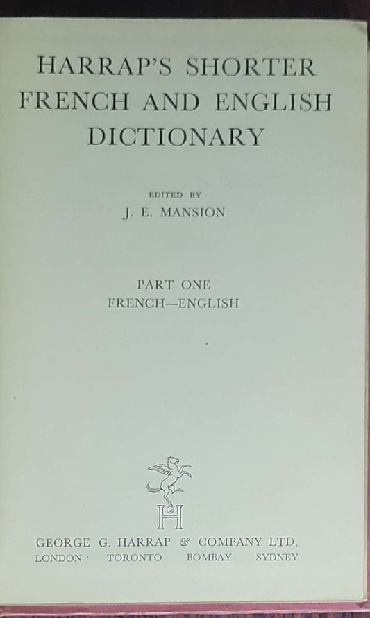 Harrap's Shorter French and English Dictionary: Part One: French–English
