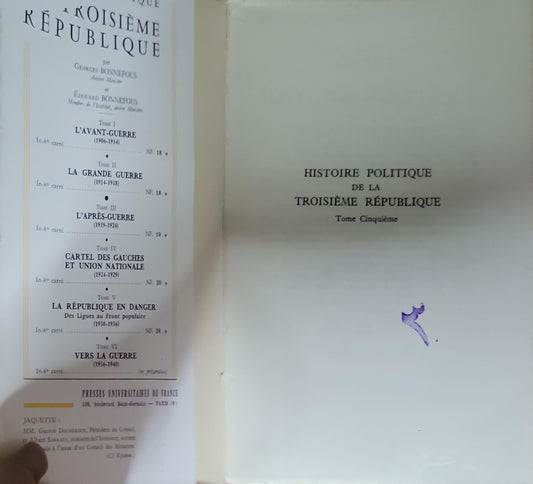 Histoire Politique de la Troisième République: Tome V La République en Danger : Des Ligues au Front Populaire (1930-1936)