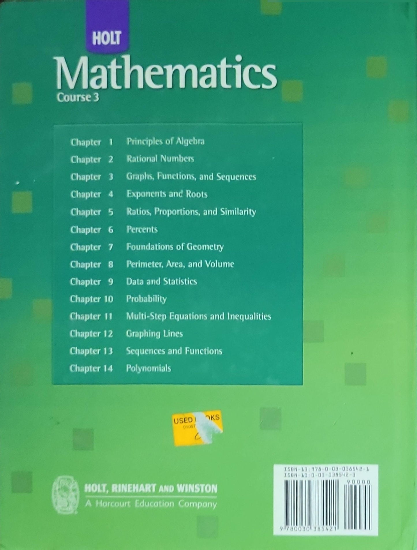 Holt Mathematics: Course 3