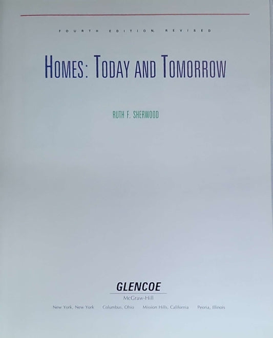 Homes: Today and Tomorrow