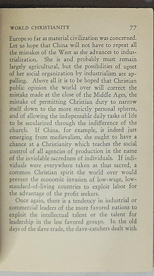 HUMAN NEEDS AND WORLD CHRISTIANITY