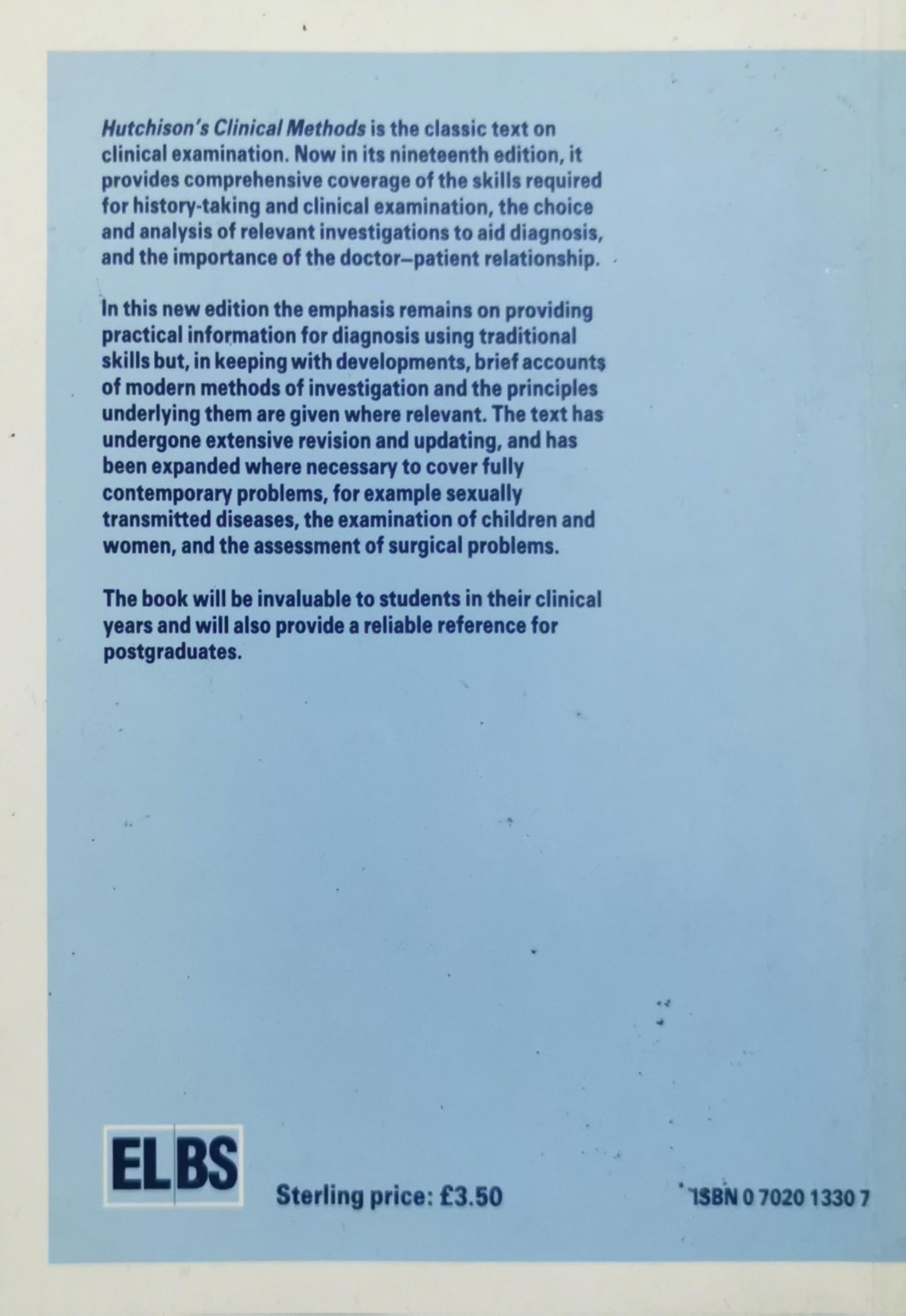 Hutchison's Clinical Methods By Michael Swash