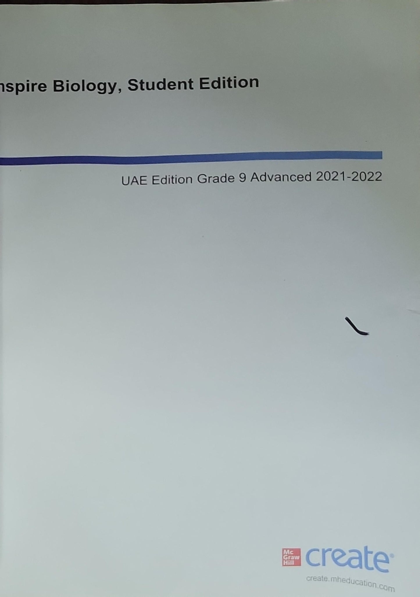 Inspire Biology: UAE Edition Grade 9 Advanced 2021-2022