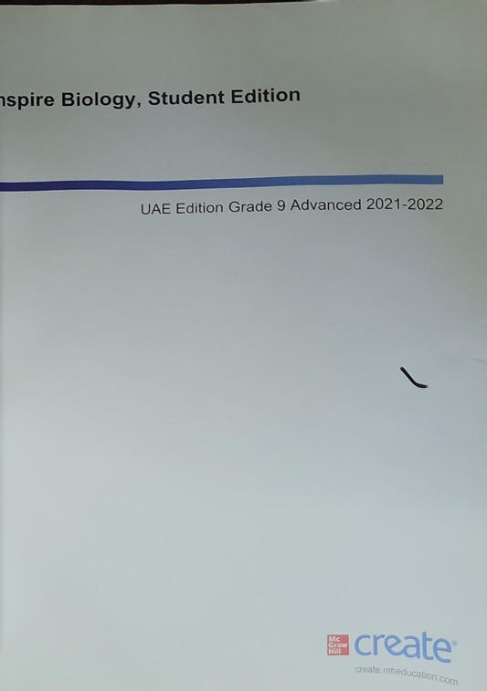 Inspire Biology: UAE Edition Grade 9 Advanced 2021-2022