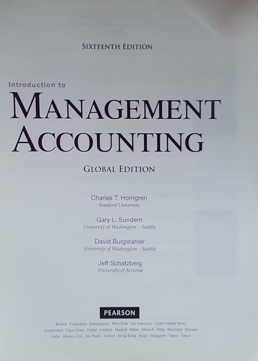 Introduction to Management Accounting