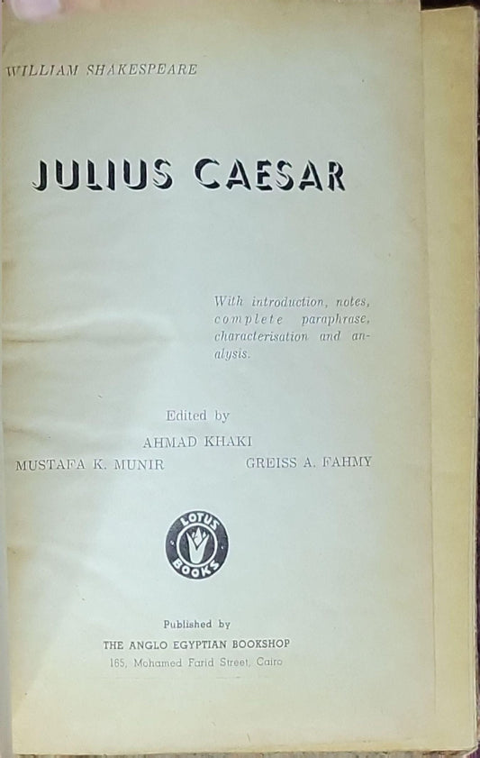 Julius Caesar: With introduction, notes, complete paraphrase, characterisation and analysis