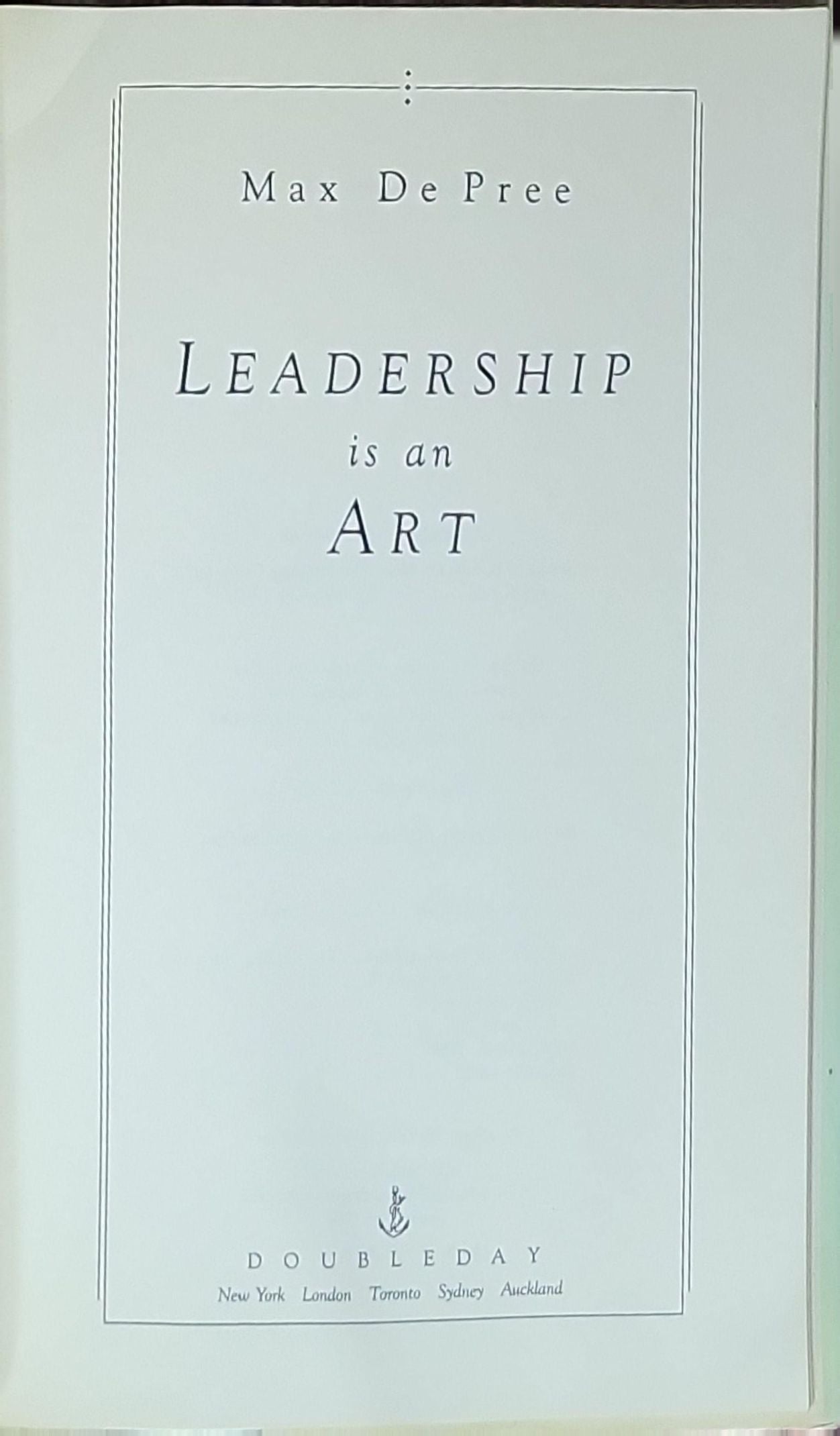 Leadership Is an Art